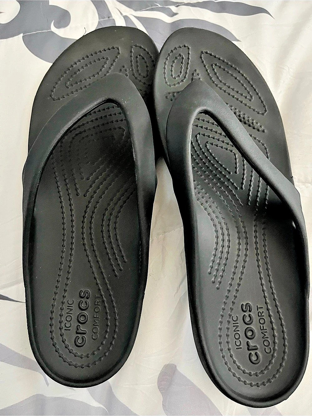 Crocs Iconic Crocs Comfort flip-flops Black US 10